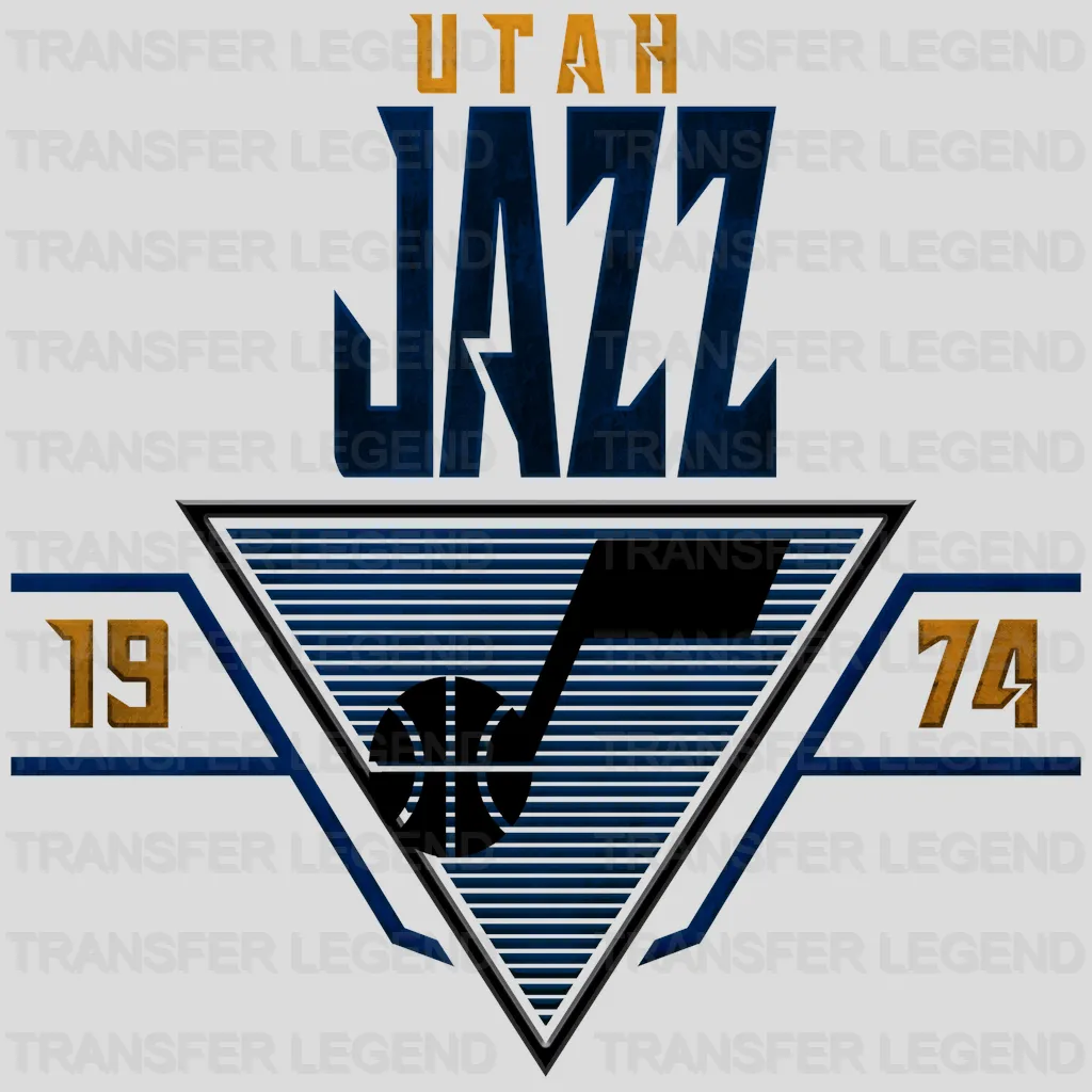 Utah Jazz NBA Triangle Banner Logo - DTF Iron On Transfer