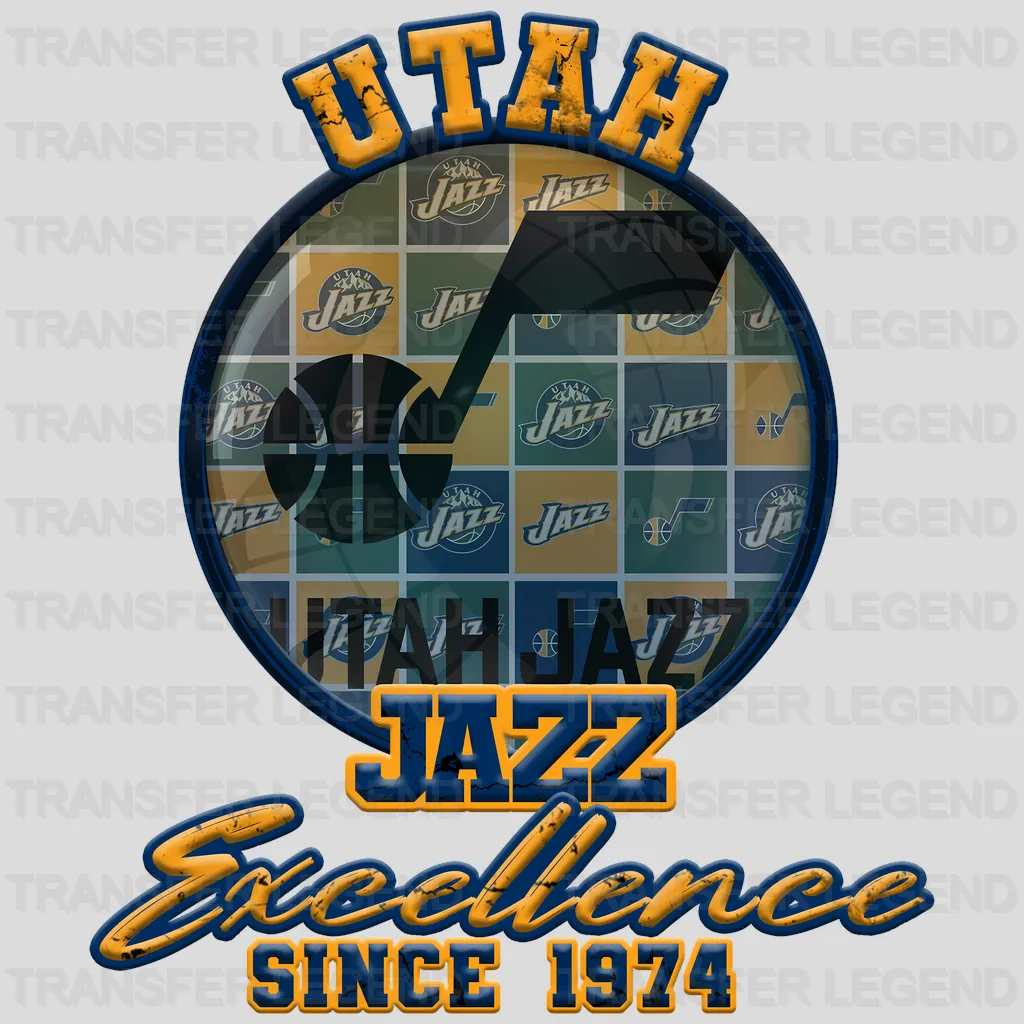Utah Jazz NBA Excellence Since 1974 DTF Iron On Transfer