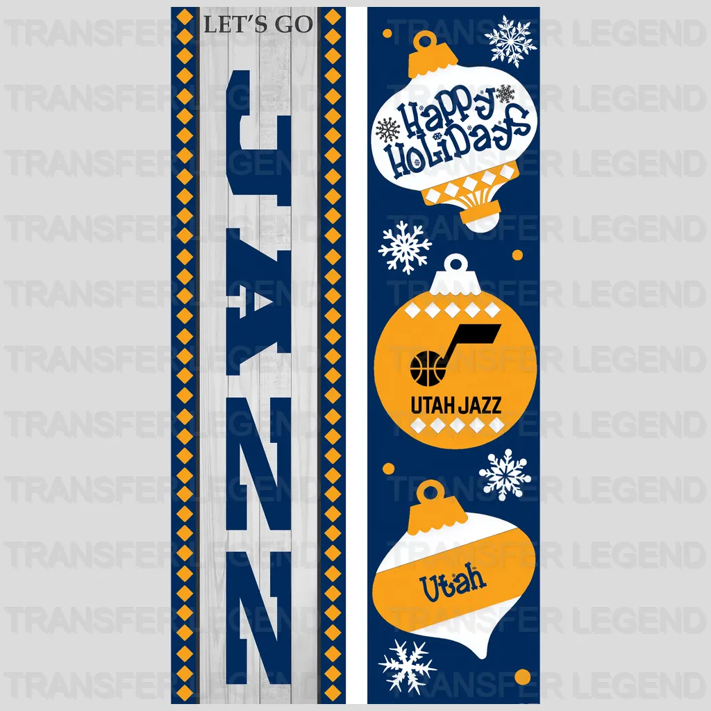 Utah Jazz NBA Vertical Strip Banner Logo Patterned - DTF Iron On Transfer