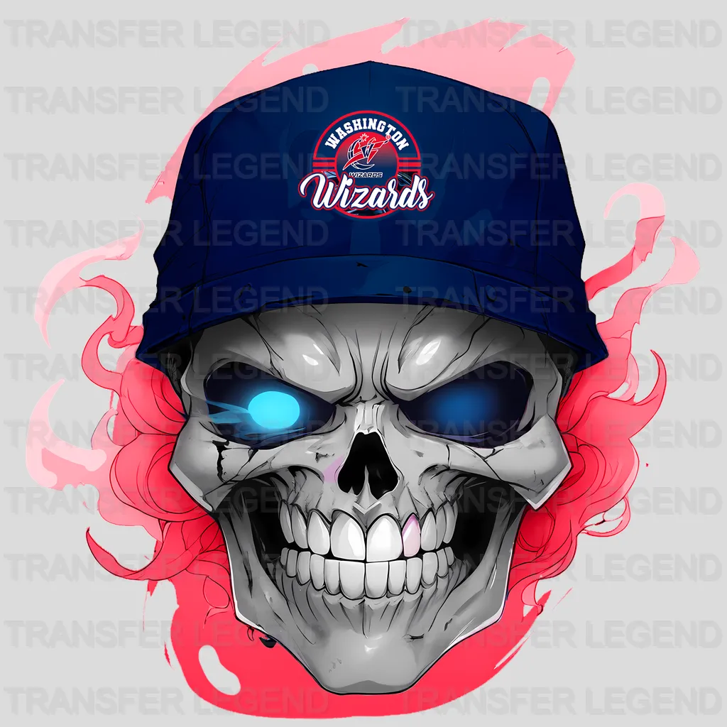 Washington Wizards NBA Skull With Cap & Smoke Effect - DTF Iron On Transfer