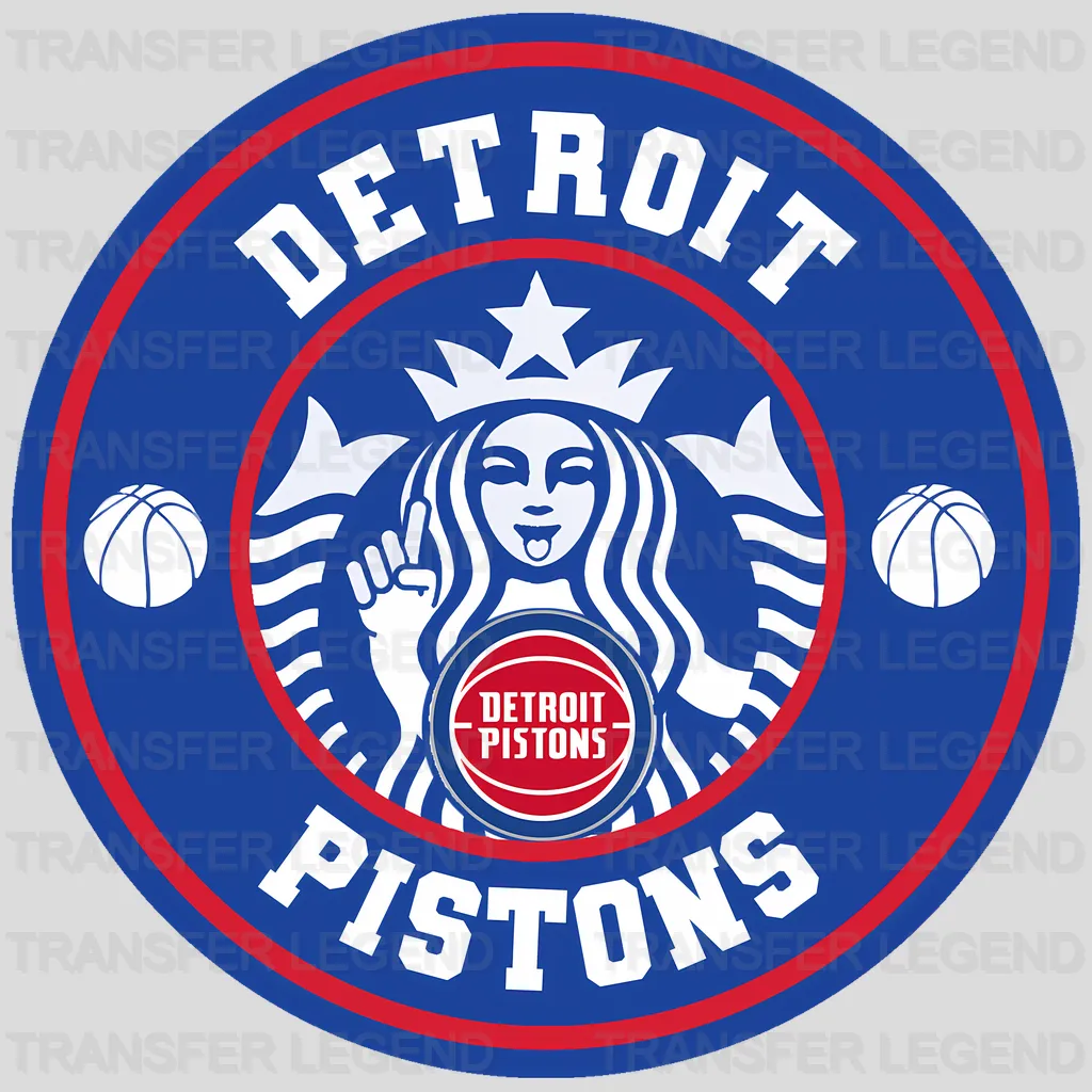 Detroit Pistons NBA Primary Logo Circle Badge - DTF Iron On Transfer