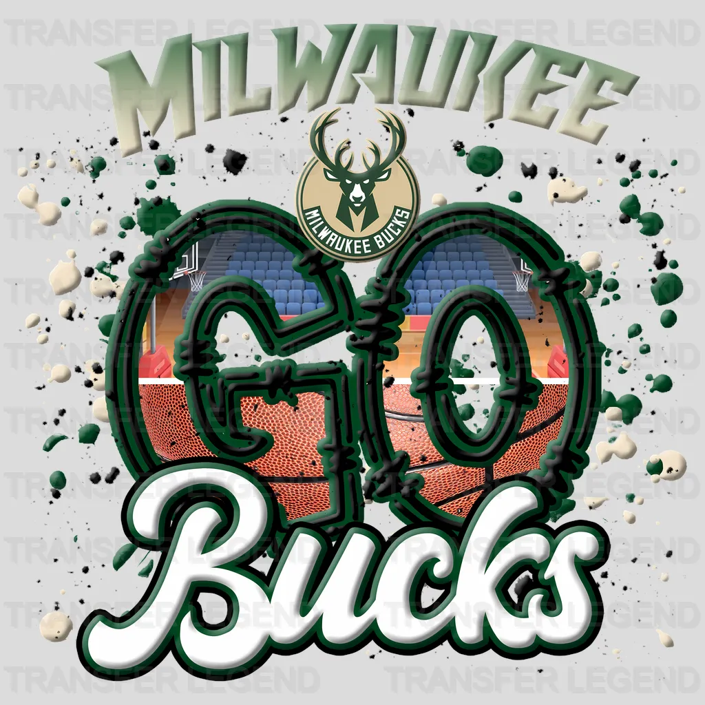 Milwaukee Bucks NBA Go Bucks DTF Iron On Transfer