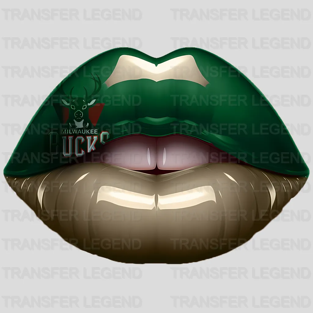 Milwaukee Bucks NBA Green Lips Logo Art Illustration - DTF Iron On Transfer