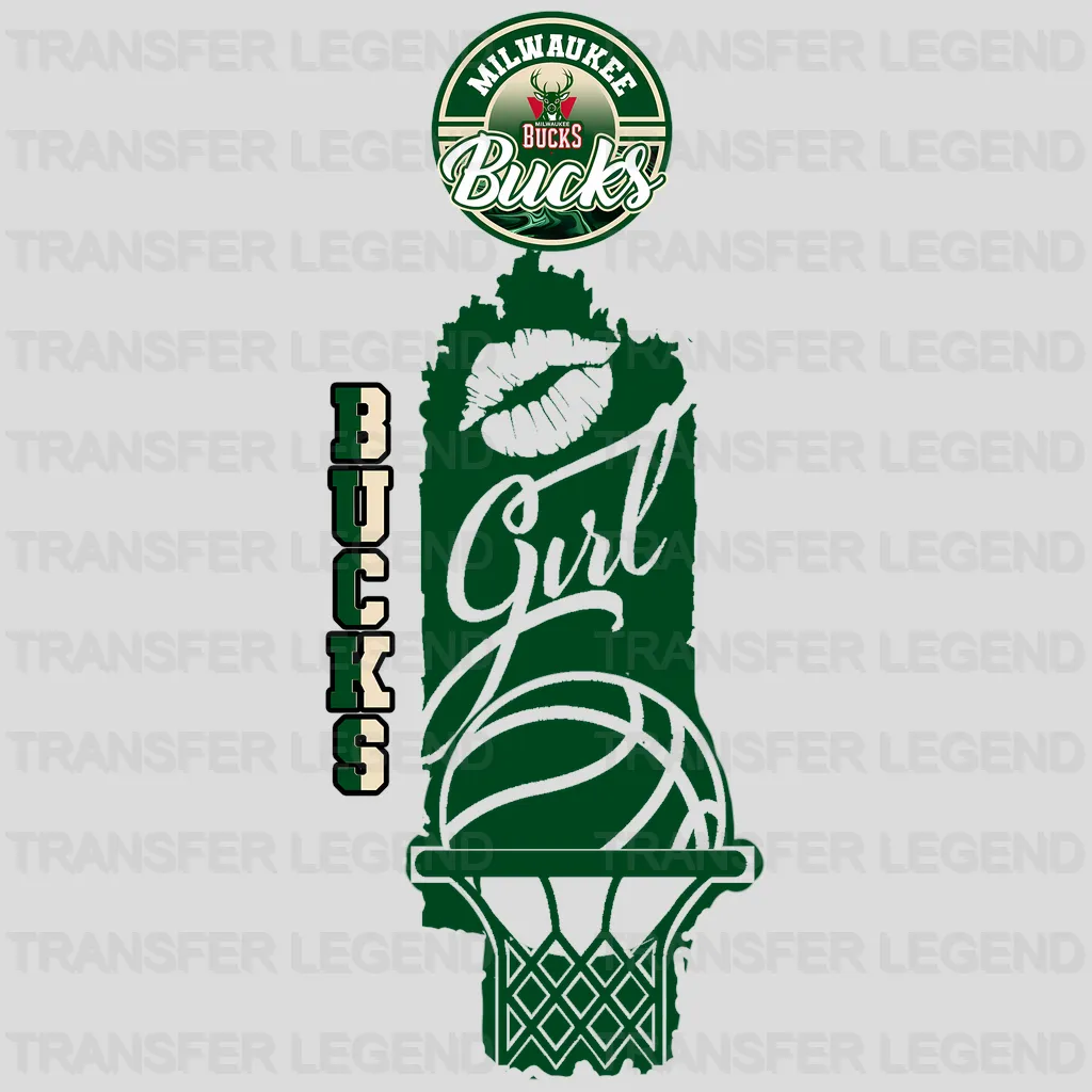 Milwaukee Bucks NBA Bucks Girl DTF Iron On Transfer