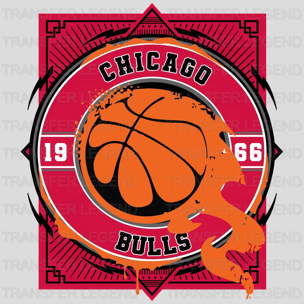 Chicago Bulls NBA Orange Shape Logo Art - DTF Iron On Transfer