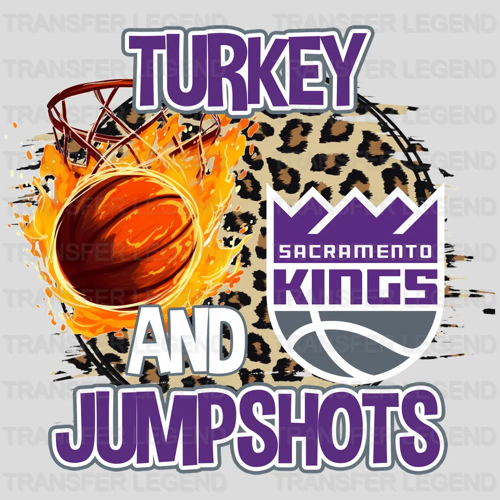 Sacramento Kings NBA Turkey And Jumpshots DTF Iron On Transfer