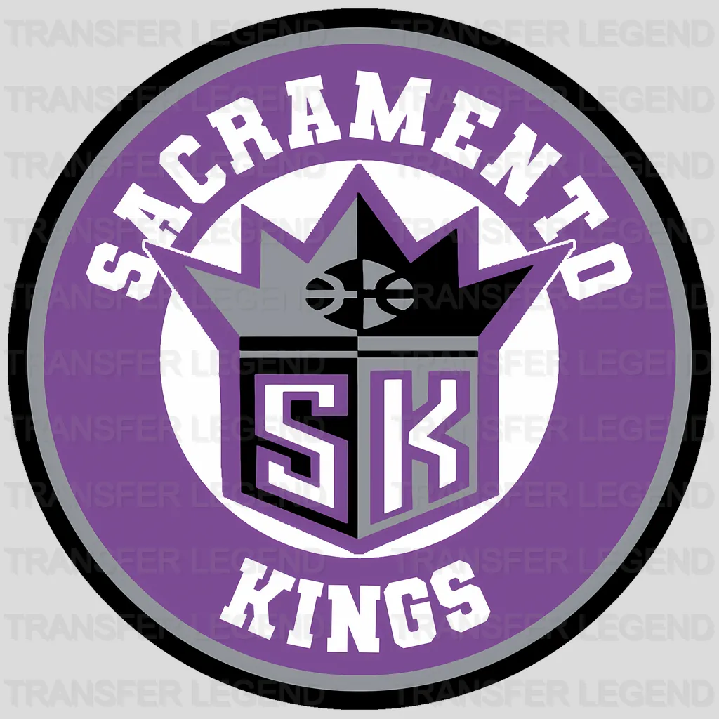 Sacramento Kings NBA Vertical Strip Banner Logo White - DTF Iron On Transfer
