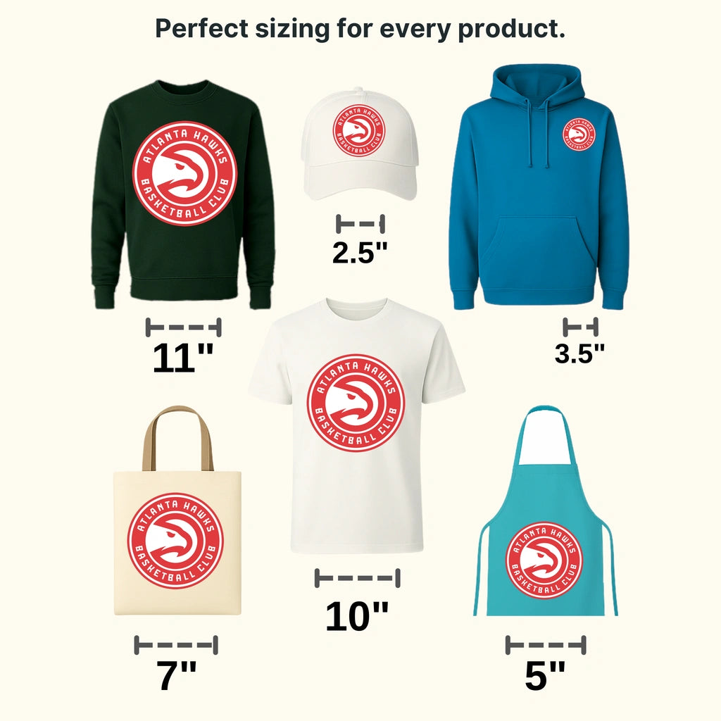 Atlanta Hawks Classic Roundel “Basketball Club” Primary Logo NBA Design - DTF Heat Transfer