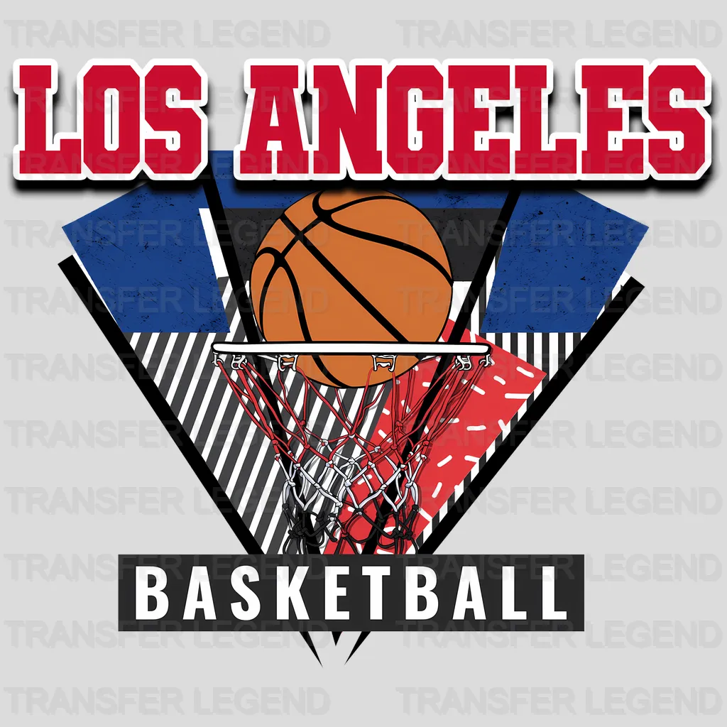 Los Angeles Clippers NBA Triangle Geometric Art - DTF Iron On Transfer