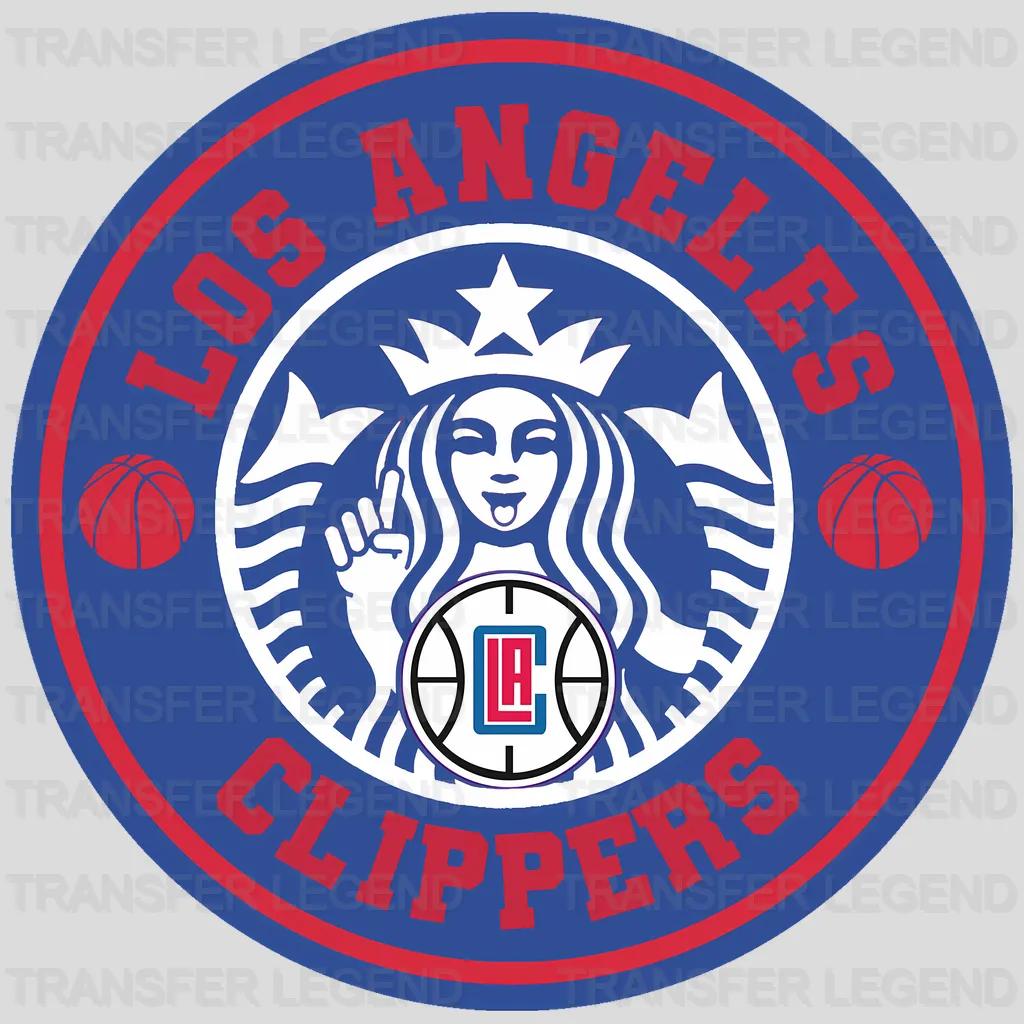 Los Angeles Clippers NBA Coffee Logo Parody Emblem - DTF Iron On Transfer