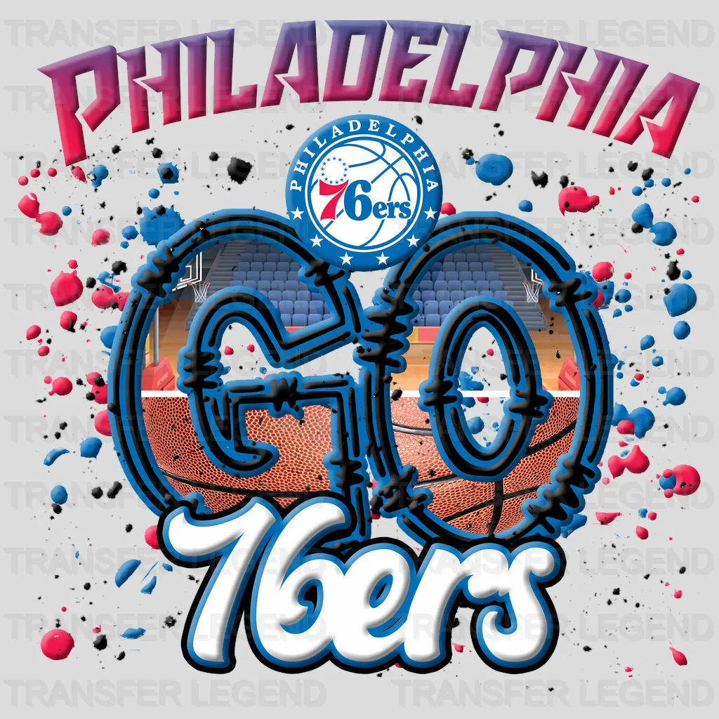 Philadelphia 76ers NBA Go 76Ers DTF Iron On Transfer