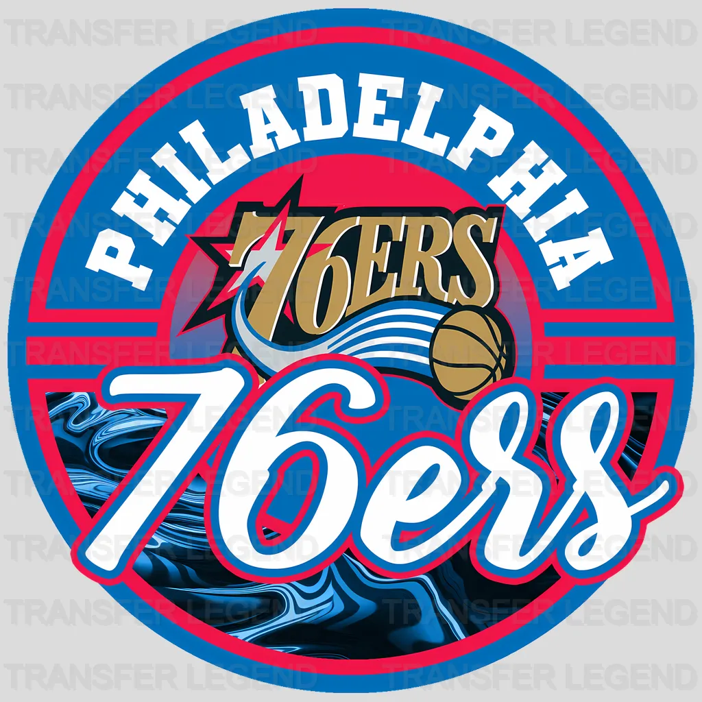 Philadelphia 76ers NBA Classic Circle Logo Badge - DTF Iron On Transfer