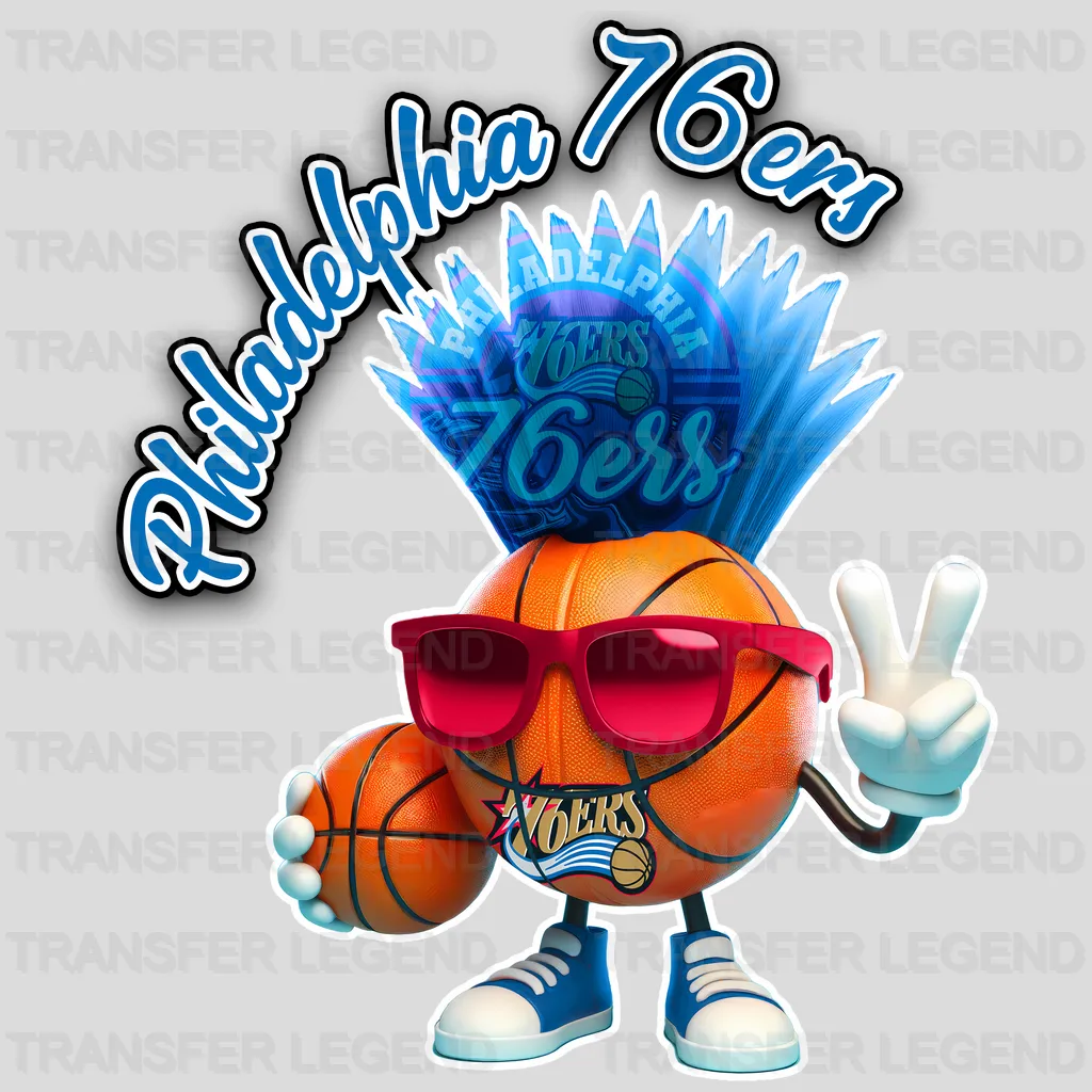 Philadelphia 76ers NBA Cool Cartoon Character - DTF Iron On Transfer