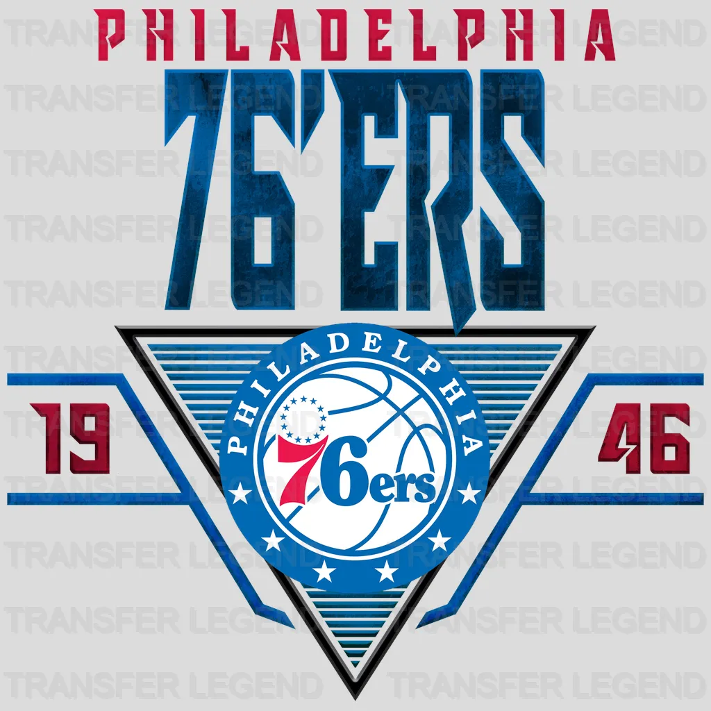 Philadelphia 76ers NBA Triangle Banner Logo - DTF Iron On Transfer