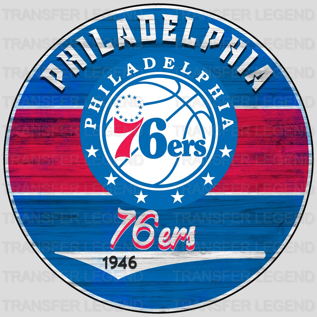 Philadelphia 76ers NBA Est 1946 DTF Iron On Transfer