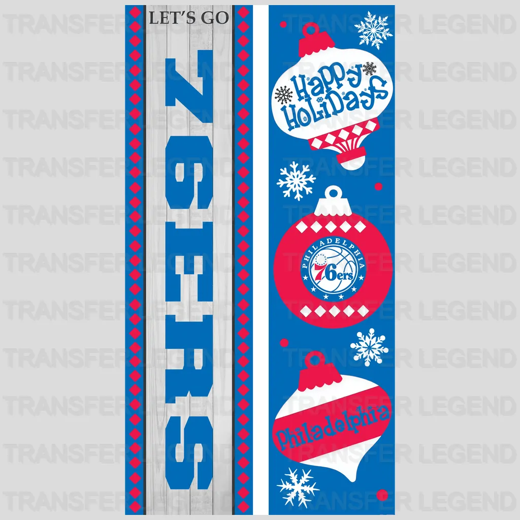 Philadelphia 76ers NBA Vertical Strip Banner Logo - DTF Iron On Transfer