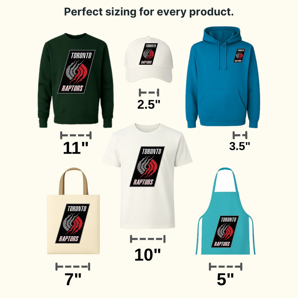 Toronto Raptors Vertical Banner with Triple Claw Marks NBA Design - DTF Heat Transfer