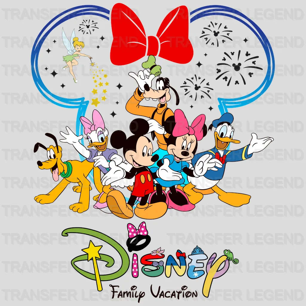 Duck & Pluto & Mouse Family Trip Cartoon Designs - DTF Heat Transfer