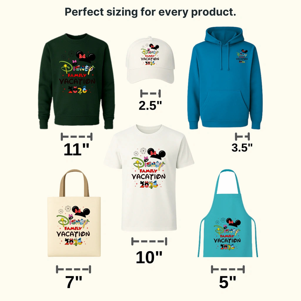 Minnie & Mickey Loves Vacation Cartoon Designs - DTF Heat Transfer
