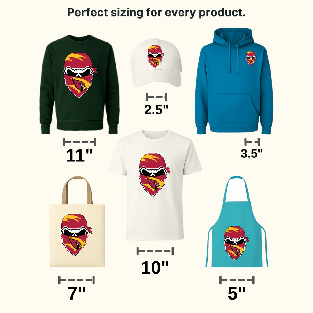 Arizona Cardinals Bandit Mask Graphic NFL Design - DTF Heat Transfer