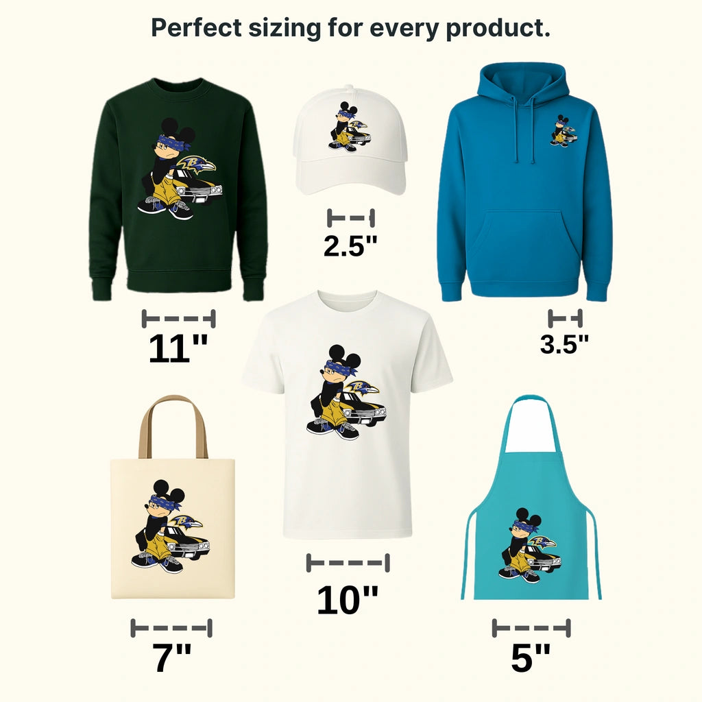 Baltimore Ravens Cartoon Player on Football NFL Design - DTF Heat Transfer