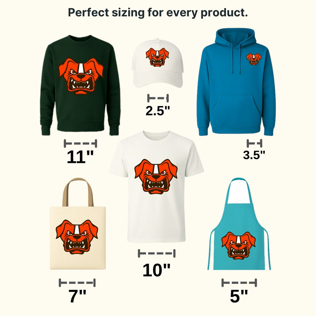Cleveland Browns Growling Bulldog Head NFL Design - DTF Heat Transfer