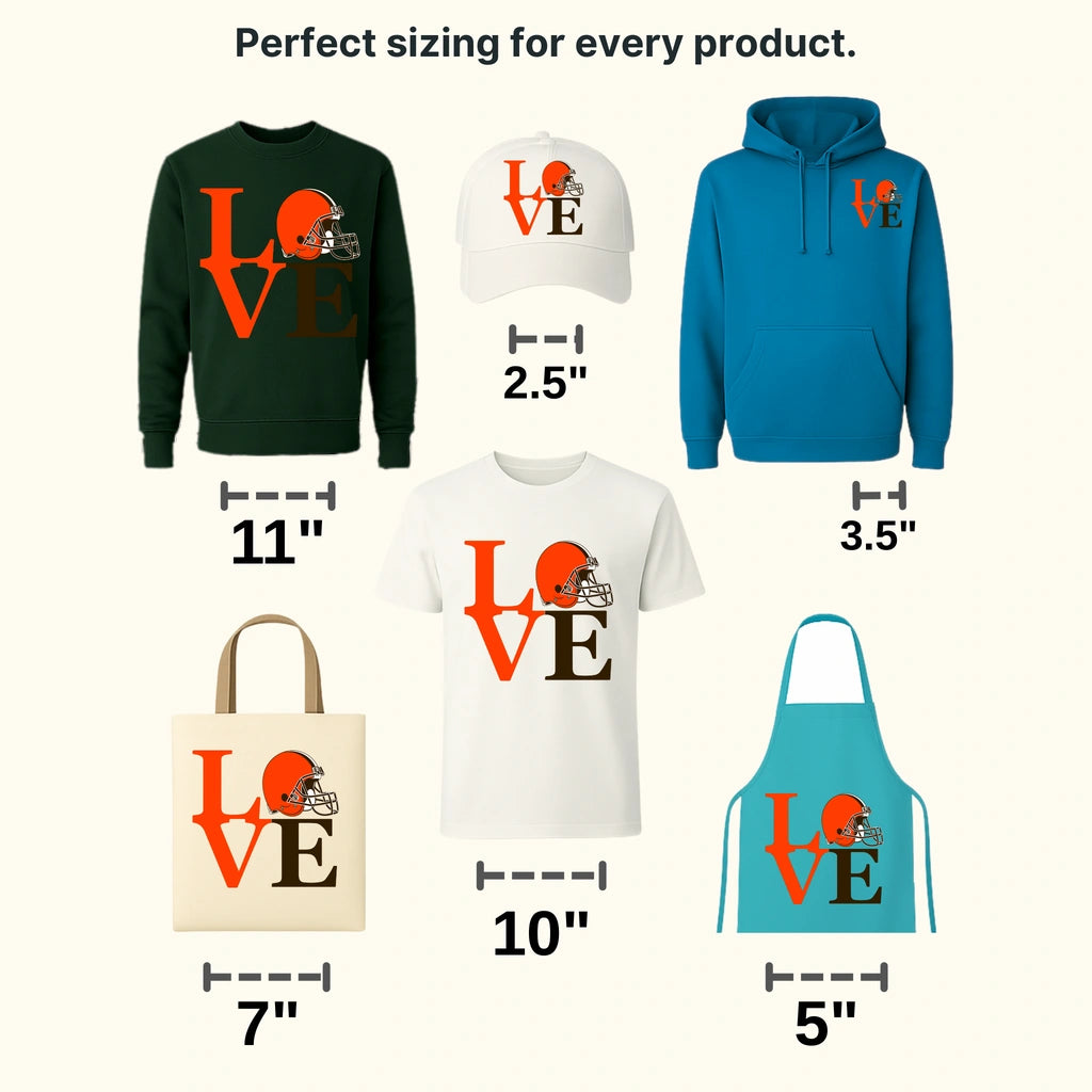 Cleveland Browns Vertical Wordmark NFL Design - DTF Heat Transfer
