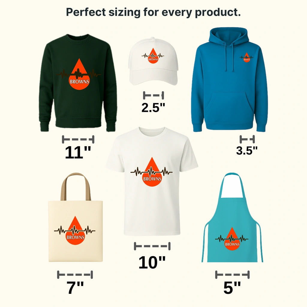 Cleveland Browns Triangle Heartbeat Emblem NFL Design - DTF Heat Transfer