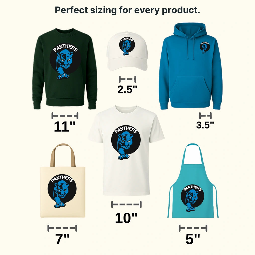 Carolina Panthers Frontal Panther Face NFL Design - DTF Heat Transfer