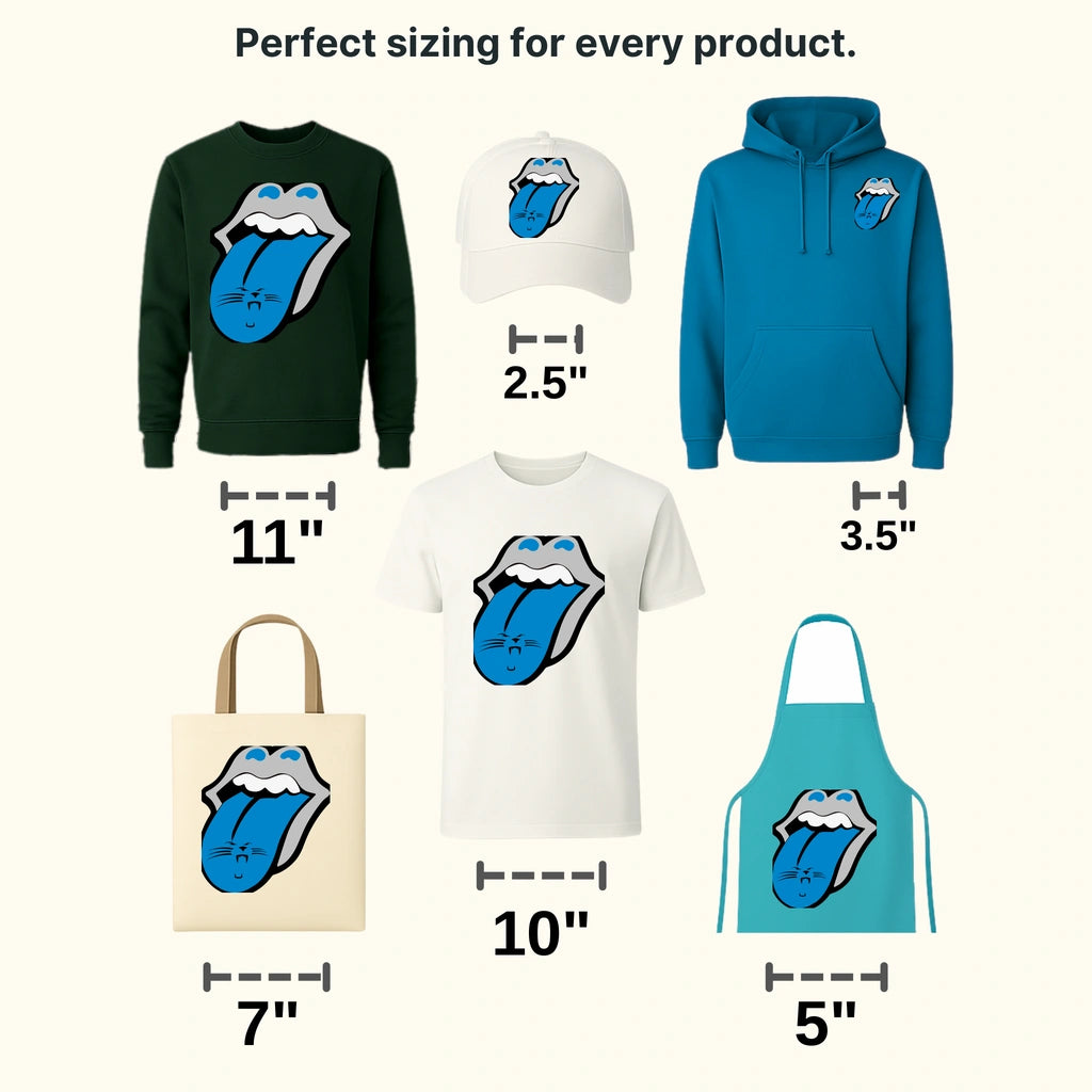 Carolina Panthers Tongue & Lip Logo NFL Design - DTF Heat Transfer