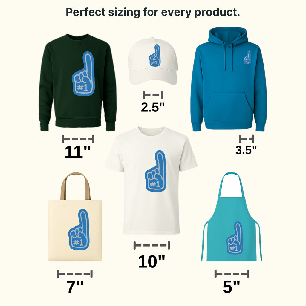 Detroit Lions #1 Foam Finger Graphic NFL Design - DTF Heat Transfer