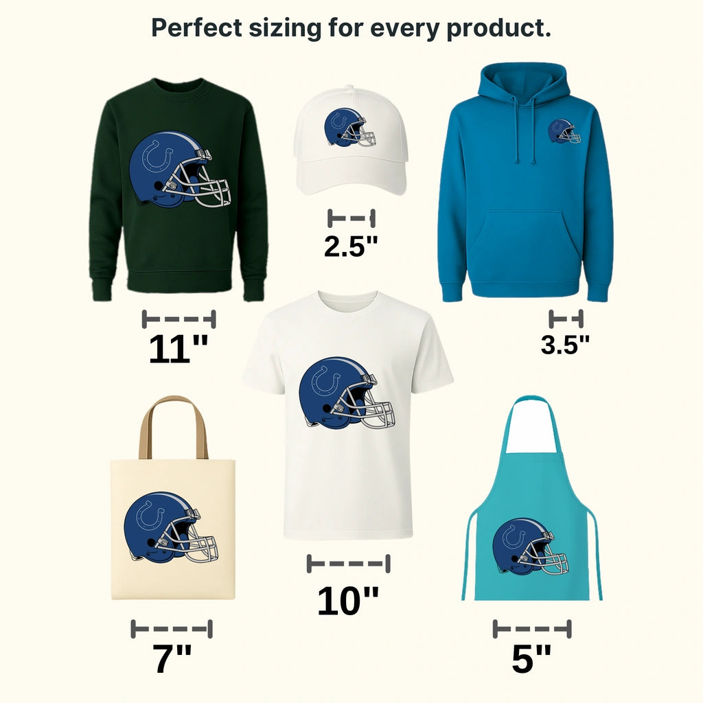 Indianapolis Colts Side‑Profile Helmet NFL Design - DTF Heat Transfer