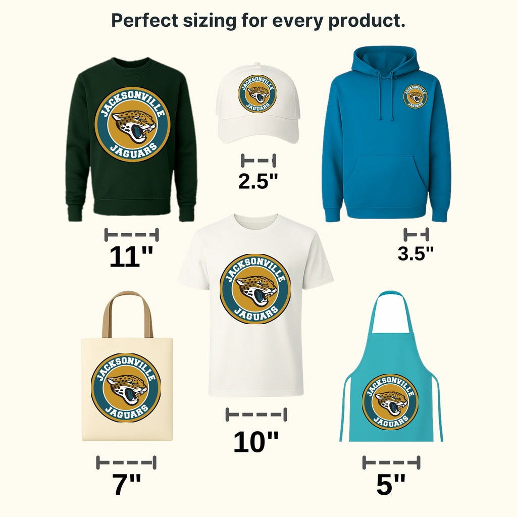 Jacksonville Jaguars Circular Text Badge NFL Design - DTF Heat Transfer