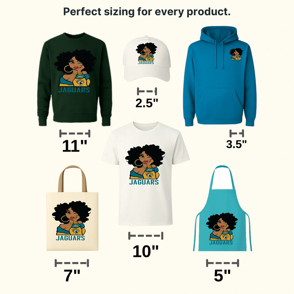 Jacksonville Jaguars Pin-up Girl Illustration NFL Design - DTF Heat Transfer