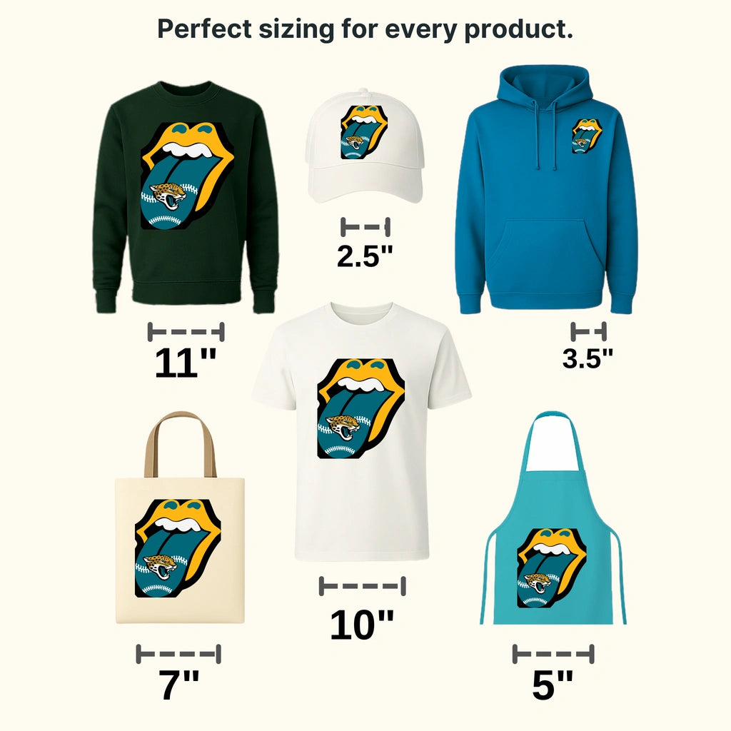 Jacksonville Jaguars Tongue & Lips Logo NFL Design - DTF Heat Transfer