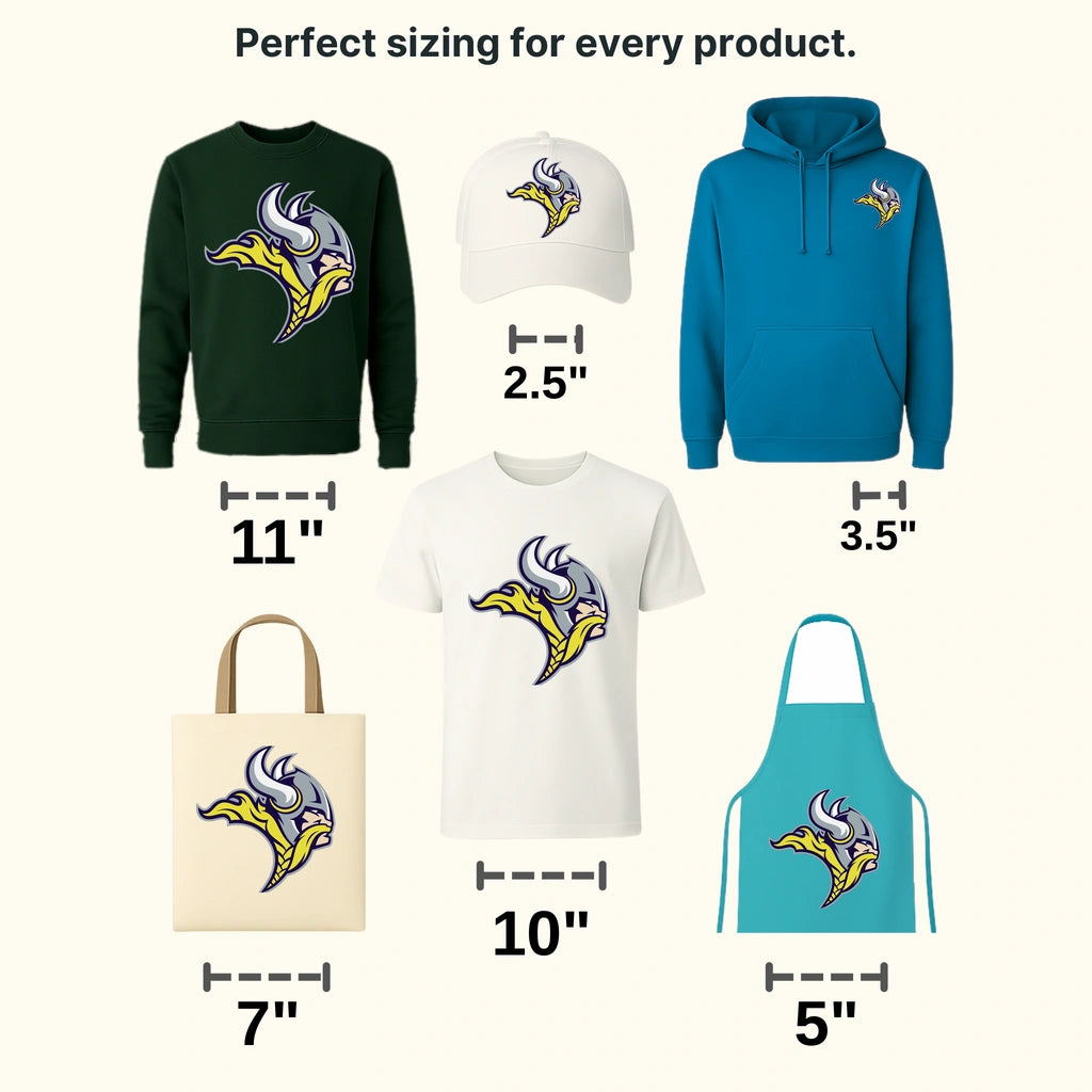 Minnesota Vikings Split‑Skull Sugar Skull Emblem NFL Design - DTF Heat Transfer
