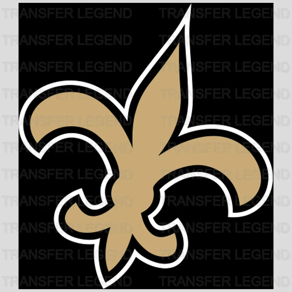 New Orleans Saints intertwined “N” and fleur‑de‑lis monogram, NFL design - DTF Heat Transfer