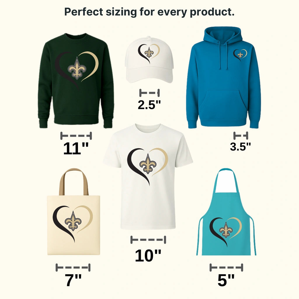 New Orleans Saints fingerprint forming fleur‑de‑lis “DNA” design, NFL design - DTF Heat Transfer
