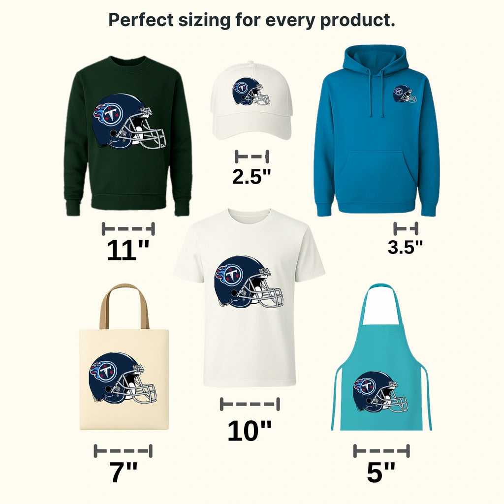 Tennessee Titans Navy Helmet Profile NFL Design - DTF Heat Transfer