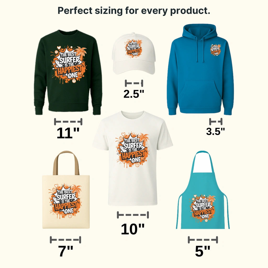 Happiest One Surfing Design - DTF Heat Transfers