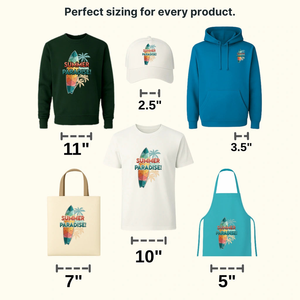 Summer Paradise Surfing Design - DTF Heat Transfers