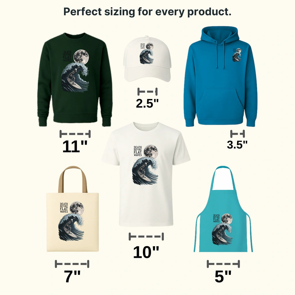 Flat Waves Surfing Design - DTF Heat Transfers