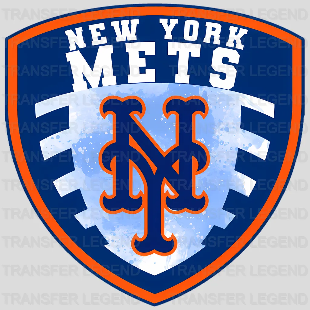 New York Mets MLB Classic Shield Logo Badge - DTF Iron On Transfer