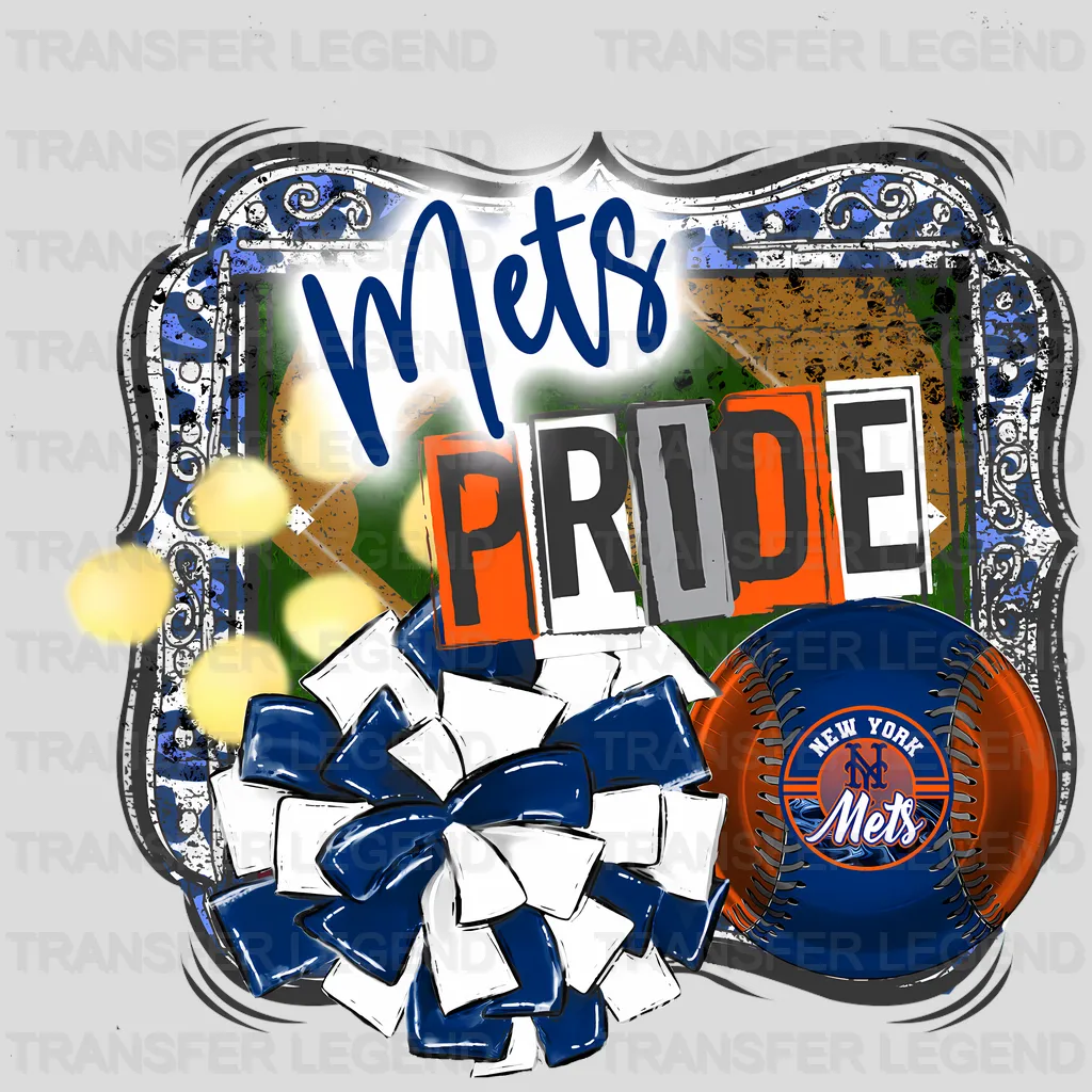 New York Mets MLB Skull With Cap & Smoke Effect - DTF Iron On Transfer