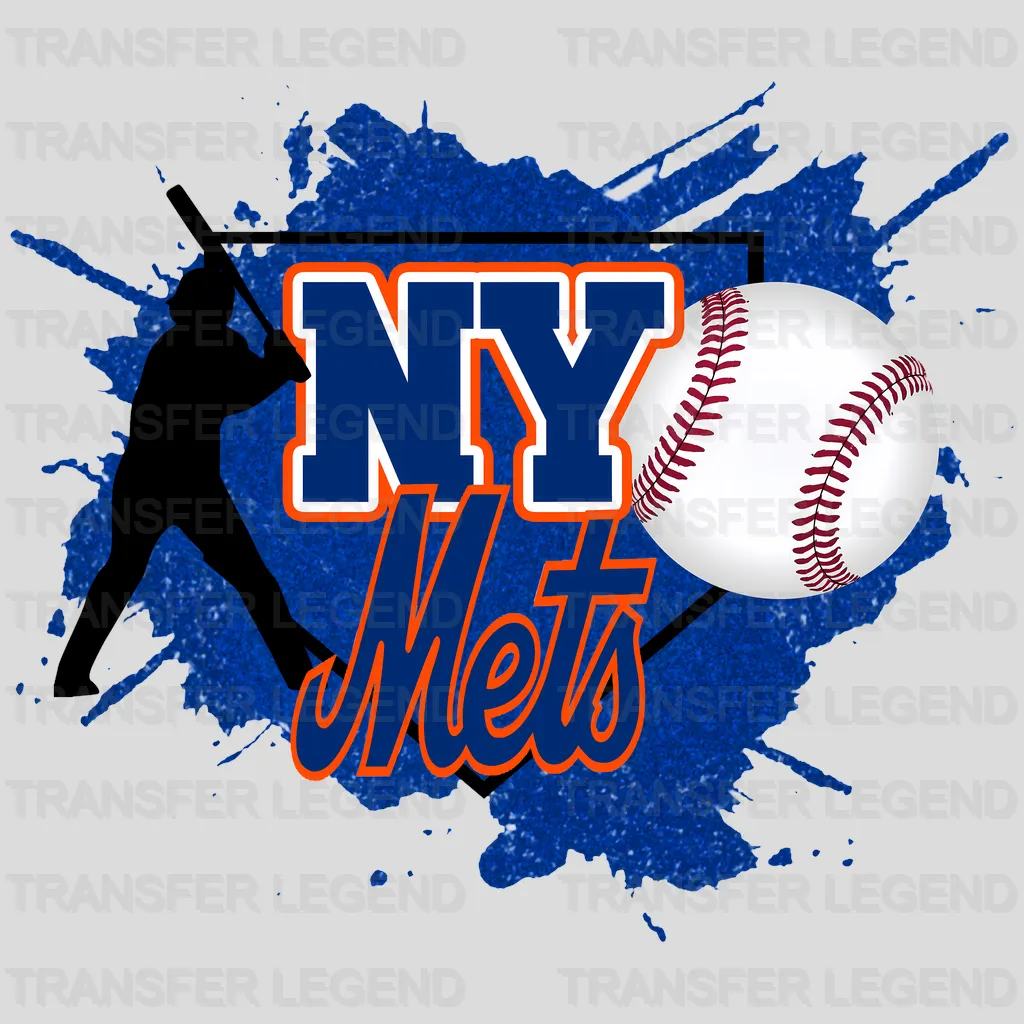 New York Mets MLB Cartoon Bunny Batter Mascot - DTF Iron On Transfer