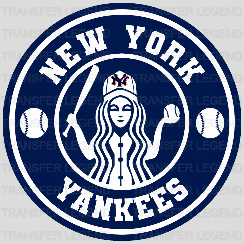 New York Yankees MLB Coffee Logo Parody Emblem - DTF Iron On Transfer