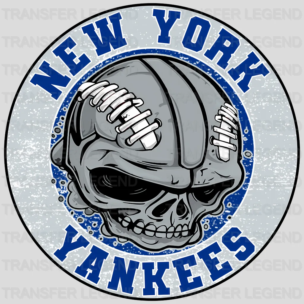 New York Yankees MLB Skull Inside Texture - DTF Iron On Transfer