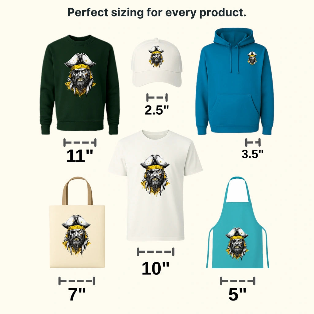 Yellow Skull Pirate Design - DTF Heat Transfer - transferlegend