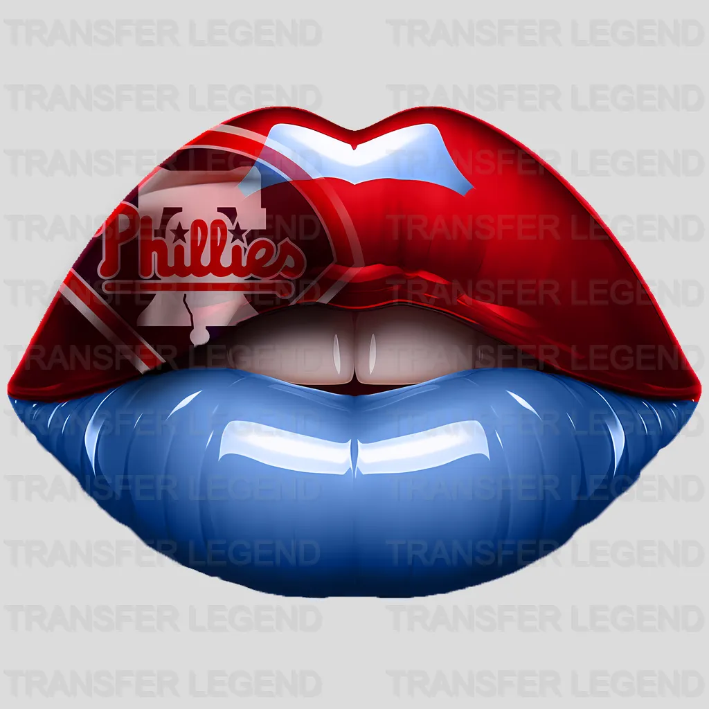 Philadelphia Phillies MLB Red & Blue Lips Logo Art Illustration - DTF Iron On Transfer
