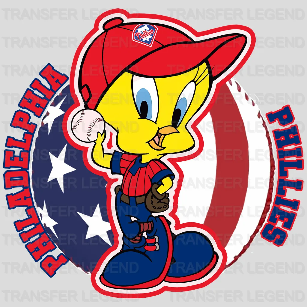 Philadelphia Phillies MLB Tweety Bird Cartoon Character - DTF Iron On Transfer